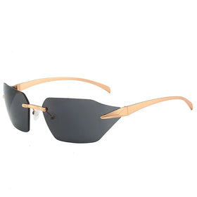 2026 Rimless Men Trending Women Logo Personality Sunglasses Rhinestone Custom Eyeglass Shades Fashion UV400 Designer Eyewear