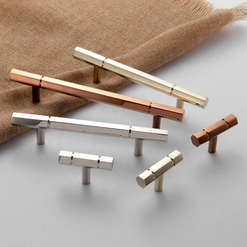 Hot Sale Modern Silver Rose Gold Brass Kitchen Cabinet Pull Handle