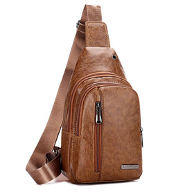Factory Direct Fashion Man Crossbody Sports Sling Shoulder Chest Bag with Earphone Hole