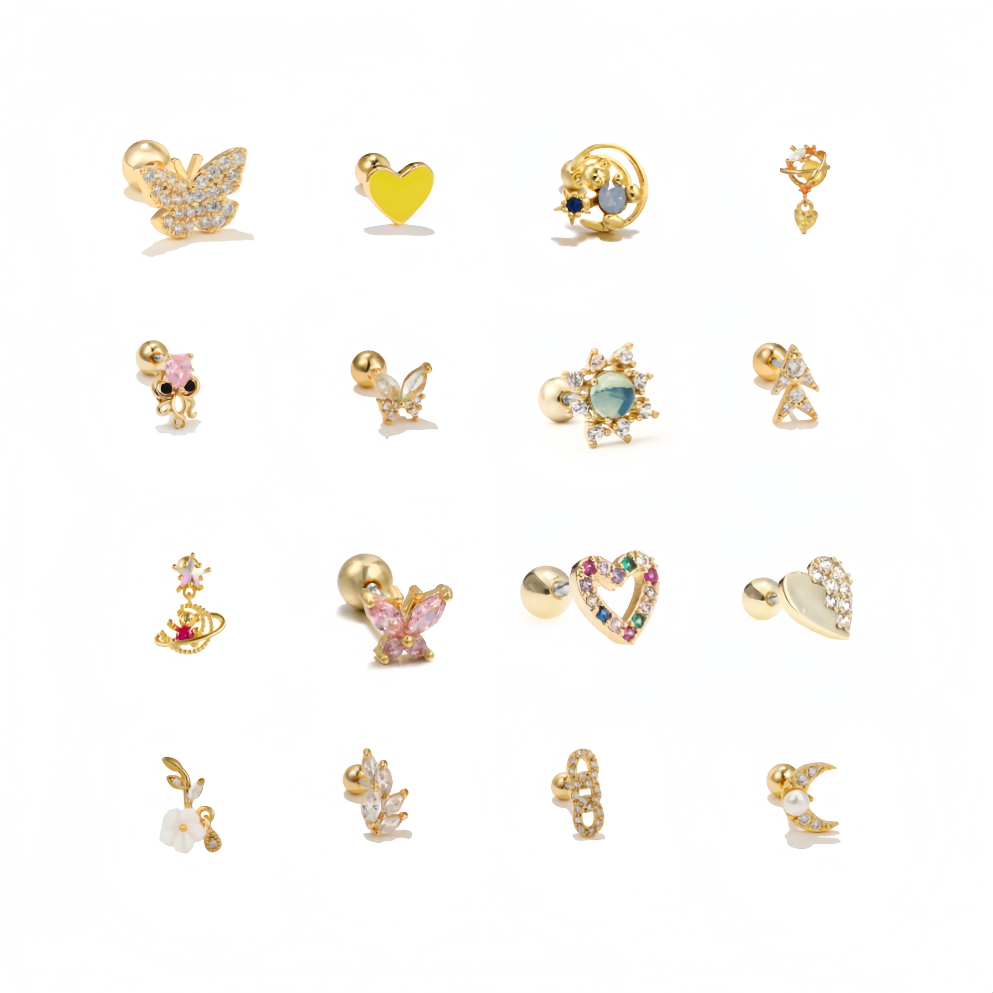 Zuola Trendy 5A Zircon-Studded Titanium Steel Stud Earrings Bear Design Durable Gold Plated Women's for Everyday Party