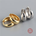 Fashion Gold Plated S925 Sterling Silver Smooth Width Metal Mini Hoop Earrings for Women