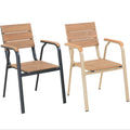 Outdoor Furniture Armchair Modern Plastic Wood Stackable Garden Chair