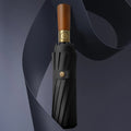 Best Selling Durable Using Windproof Extra Large Folded Umbrella Business Men Windproof Automatic Wooden Handle Folding Umbrella