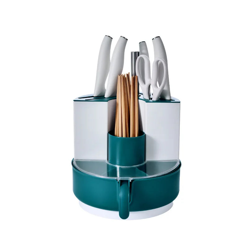 Factory Wholesale Rustic Single-Tier Multifunction Spice Rack Standing Type Plastic Kitchen Lazy Susan Turntable Bearing Tea Bag