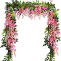 Faux Branches pink Purple Colorful Artificial Flowers Hanging Silk Wisteria Flower Vine Tree for Wedding Decor