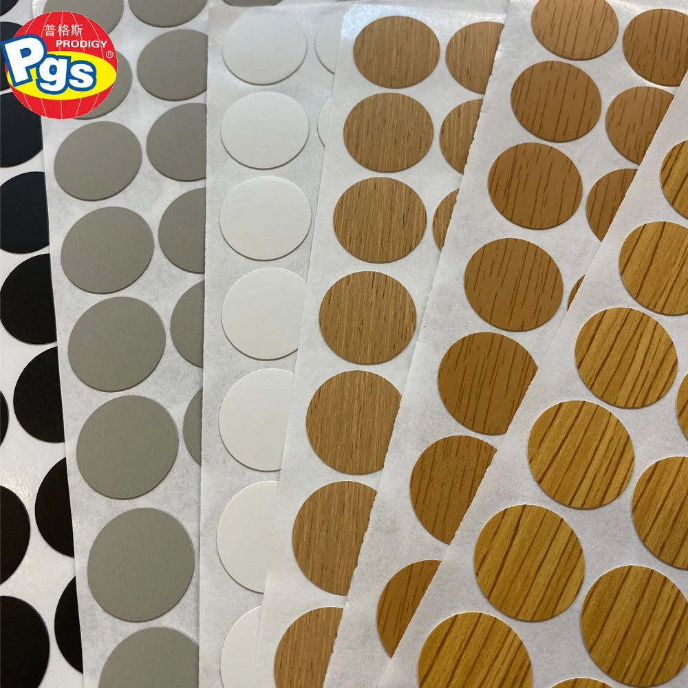 PRODIGY P12Y21 21mm Round Wood Furniture PVC/Plastic Removable Screw Cover Sticker Self-Adhesive with Mail Packing