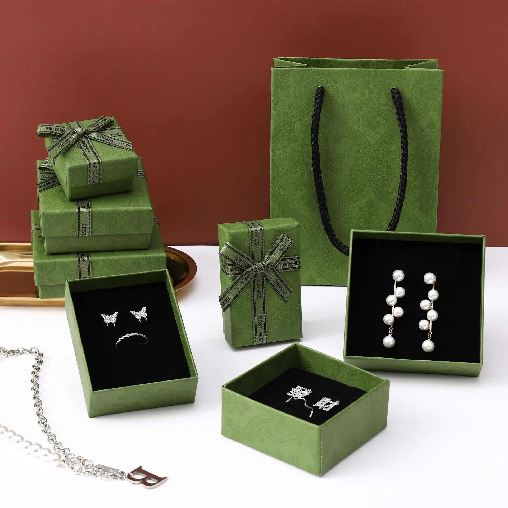 SSeeSY Luxury Cardboard Customized Earring Bracelet Necklace Ring Jewelry Gift Cases Packaging Box