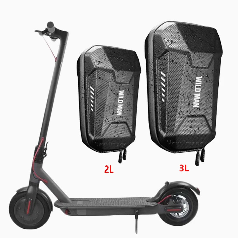 Wild Man 2L/3L Waterproof Reflective Storage Bag Electric Scooter EVA Hard Shell Bag for Universal Kick Scooters