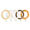 Direct Quality 35mm Curtains Accessories Design Solid Shower Wood Curtain Holder Pole Rings for Door and Window Decor