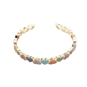 Cross-border Color Love Simple Fashion Bracelet Women Bracelet Girls Open High-grade Sense Bracelet Autumn Winter Jewelry
