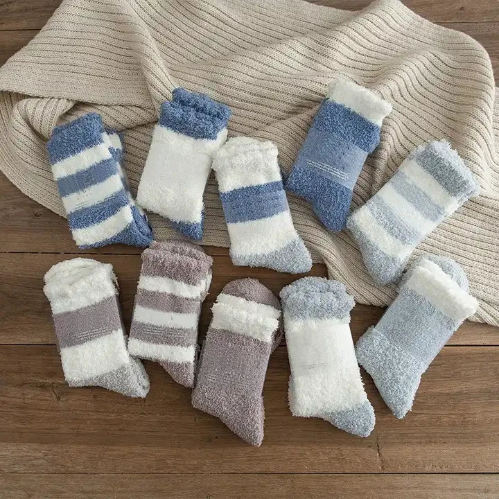 Plus Velvet Thick Tube Home Warm Floor Sleep Silica Gel Non-slip Coral Fleece Socks