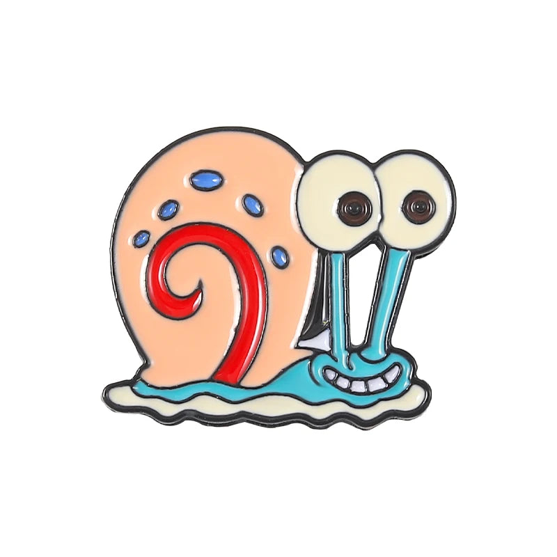 21 Styles Cartoon Character Snail Anime Icons Plated Hard Enamel Pins Brooches Lapel Badges Customized Soft Funny Animal Metal