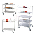 5 Tiers Stainless Steel Serving Food Trolley Dish Clearing Trolley for Hotel & Restaurant Use