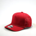 OEM/ODM Accepted 5Panel Laser Cut Flat Brim Snapback Hat Red Waterproof Fabric Customized Logo for Fashion Brands Baseball Cap