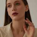 2022 European and American Fashionable New Stainless Steel 18K Gold Texture Red Heart-shaped Pendant Choker Necklace