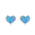 High Quality Blue Opal Stud Earrings New Fashion Trendy 925 Sterling Silver Stud Earring for Girls Birthday Gifts