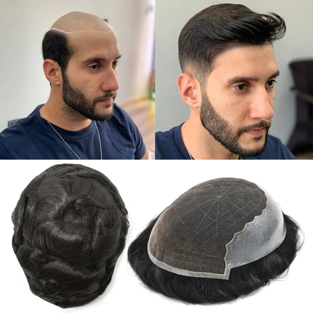 Wholesale Price Q6 System Men's Toupee Ready to Ship Prostheses with Indian Human Hair High Quality Male Toupee