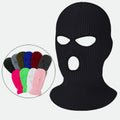 Knitted 3 Hole Ski Mask Beanie Full Cover Face Three Holes Knitting Balaclava Mask With Custom Embroidery Logo Design