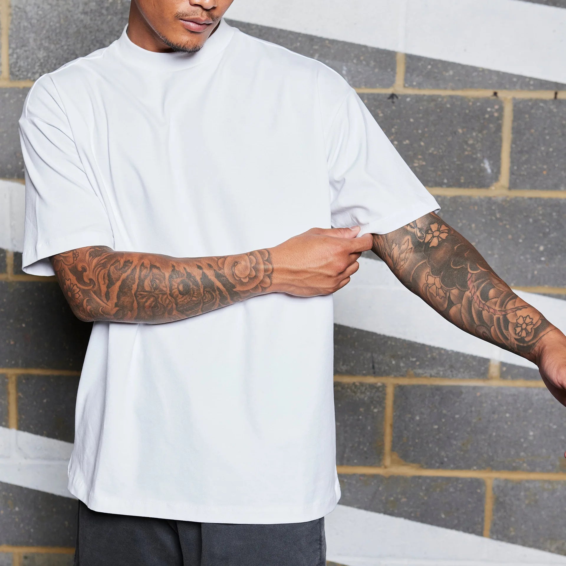 Wholesale Custom T-shirt Cotton Short Sleeve Crew Neck Heavyweight t Shirt Mens Drop Shoulder T-shirts Cropped