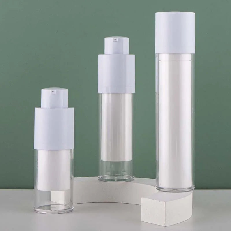 In Stock Double-Layer Airless Pump Bottles 15ml 30ml 50ml Replaceable Core Rotatable Twist Lotion Bottles for Skin Care Serum