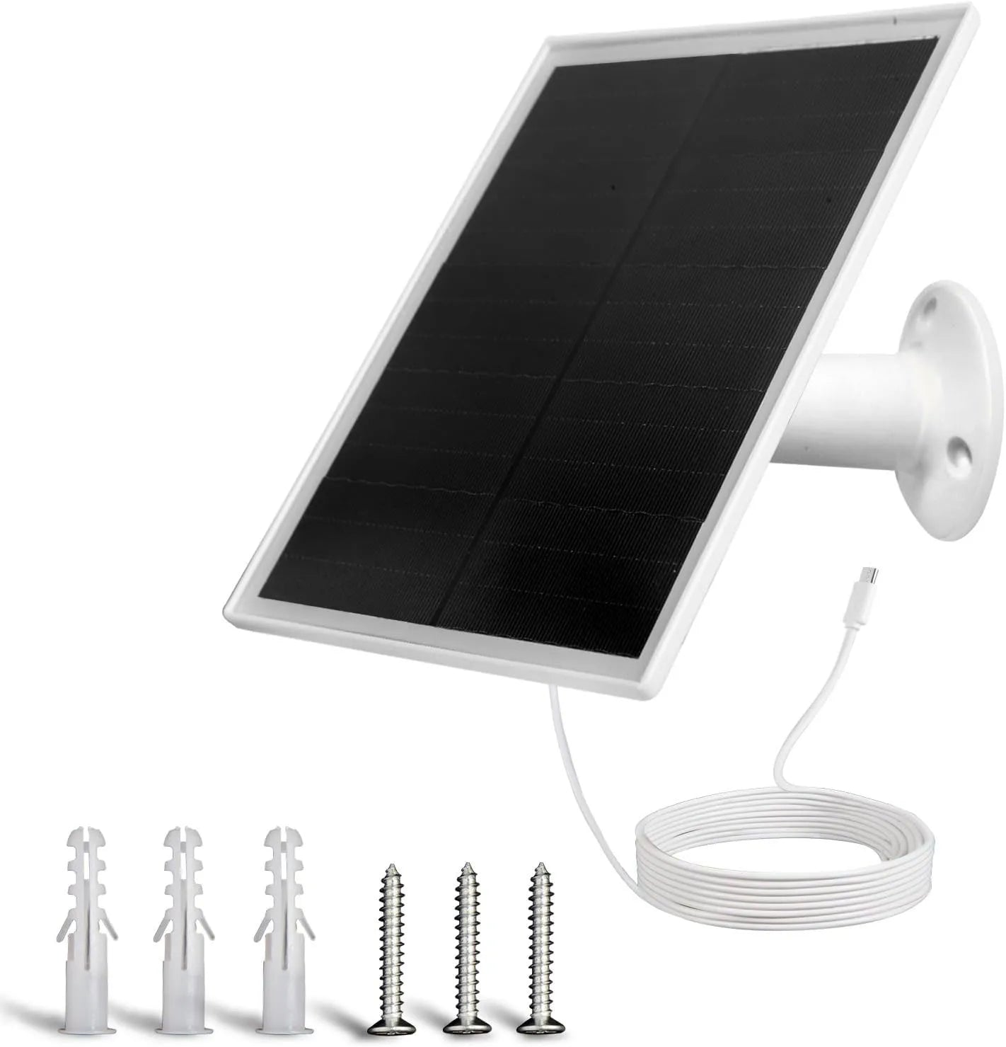 Adjustable 6W Micro USB Solar Panel 5V for Security Camera Doorbell Monitoring System