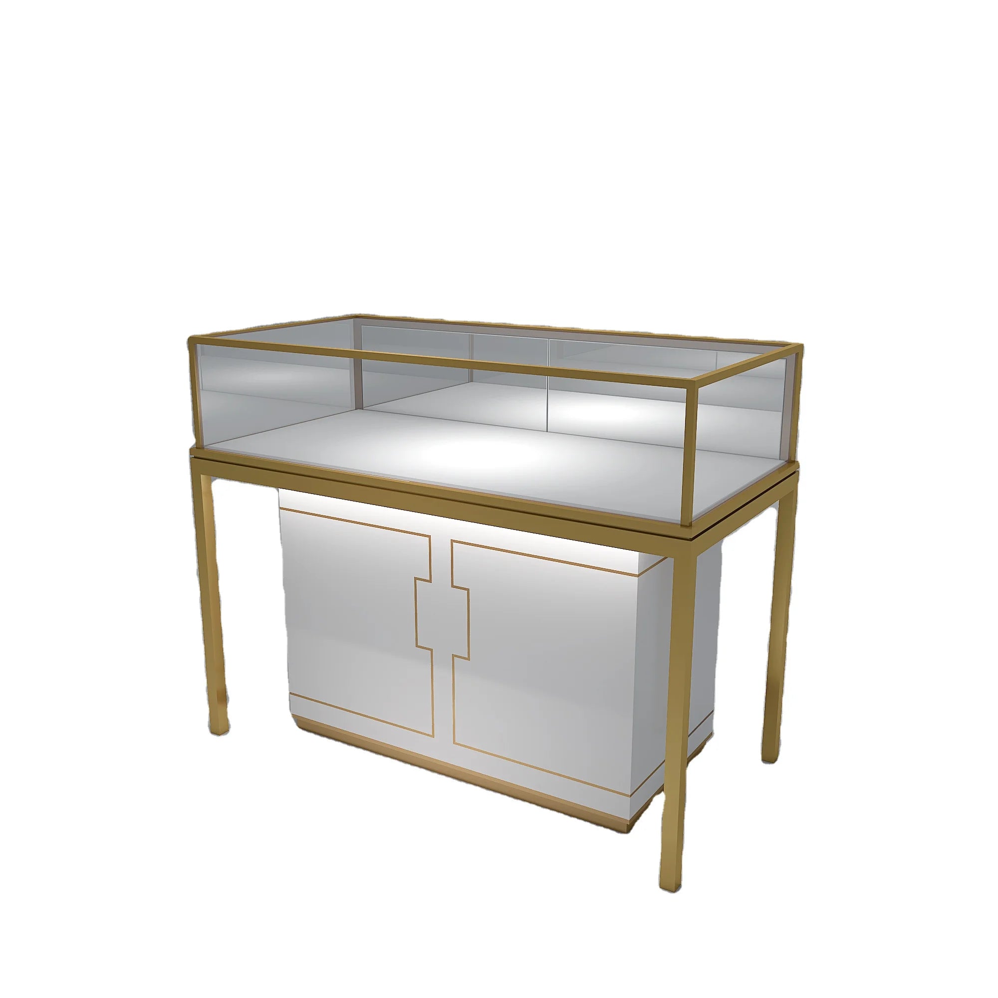 Custom Modern Fashion Wooden Jewellery Accessories Wooden Wall Glass Cabinet  Shopping Mall Retail Store Luxury Jewelry Showcase