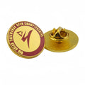 Custom Asian Taekwondo Brass Pin Hard Enamel Martial Arts Badge with Gold Finish & Butterfly Clutch Pin Brooch