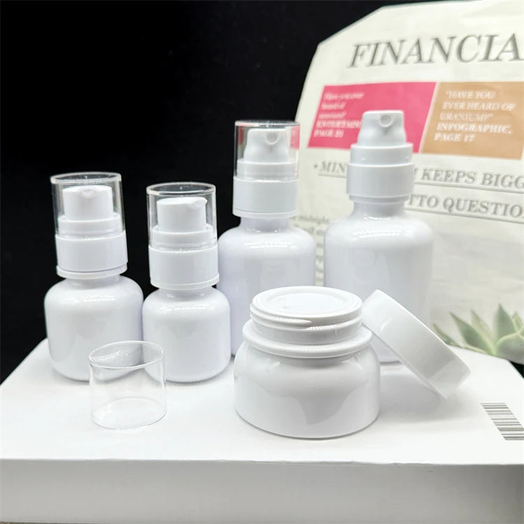 40ml 60ml 100ml 120ml White Plastic Round Empty Cosmetic Lotion Press Pump Cream Bottles