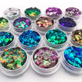 Free Samples 1oz Bag Color Shifts From Purples to Teals Glitter Mix Over 10000 Colors PET Material