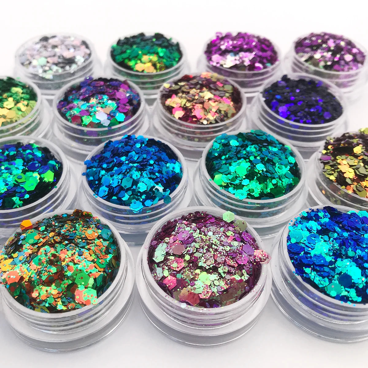 Free Samples 1oz Bag Color Shifts From Purples to Teals Glitter Mix Over 10000 Colors PET Material