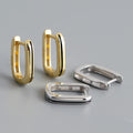 Drop Shipping 925 Sterling Silver U-shapedoil Drip Enamel Gold Plated Hoop Earring Jewelry for Women