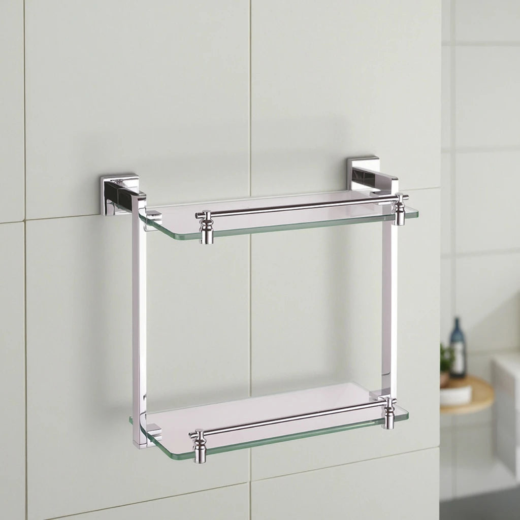 Modern Stainless Steel Bathroom Accessory Set Copper Shower Caddy with Shelf Bath Hardware
