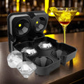 B7-64 4 Cavity Diamond Shaped Cube Silicone Ice Cubes Tray Mold for Cocktails Bourbon  Ice Mold Silicone