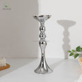 Modern Silver & Gold Electroplated Trumpet Metal Vase Table Decoration Wedding Props Pillar Candlestick Holders