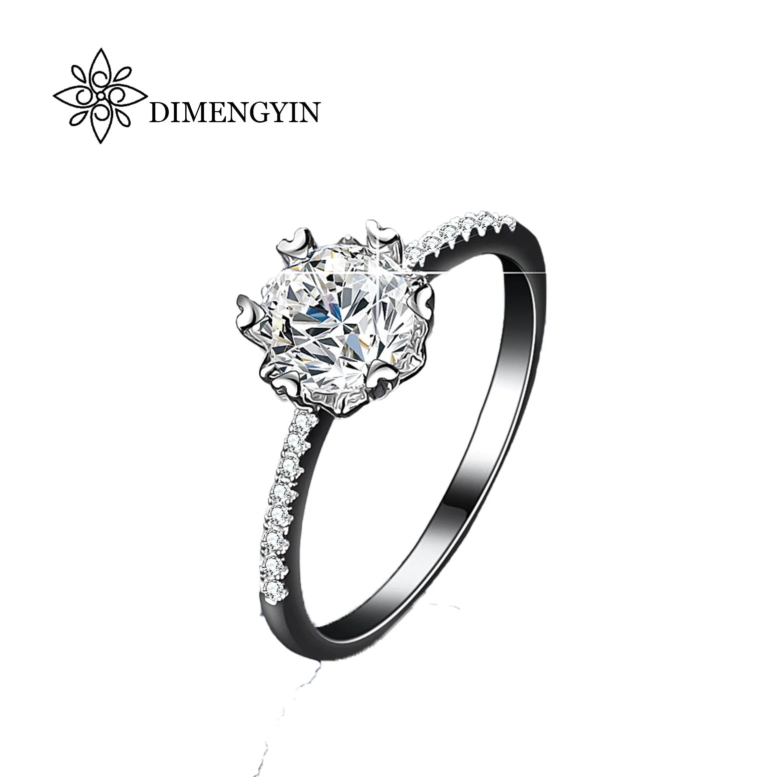 1Ct Solitaire Fine Jewelry White Gold Plated 1ct Sterling Silver S925 VVS1 Moissanite Wedding Engagement Rings