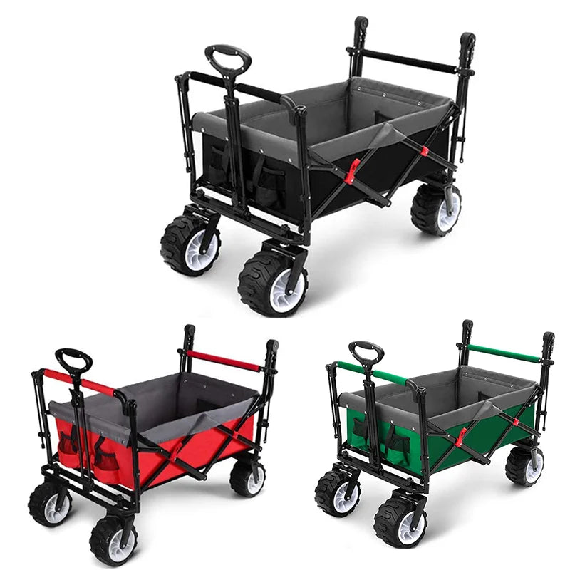 Woqi Outdoor Beach Picnic Camping Garden Trail Foldable Collapsible Utility Cart Wagon With Replace Cover