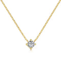 Hot Sale 925 Sterling Silver Gold Plated Classic Six Claw 3A Zircon Chokers Necklace