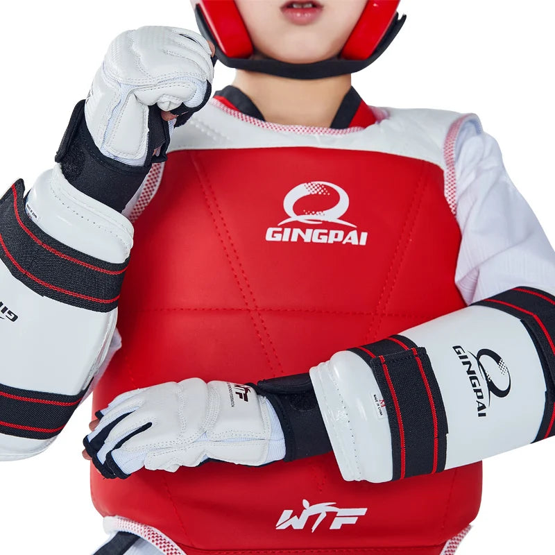 Gingpai Double-Sided TKD Armor WTF Approved Red Blue Karate Tae Kwon Do Taekwondo Training Protectors for Kids/Adults