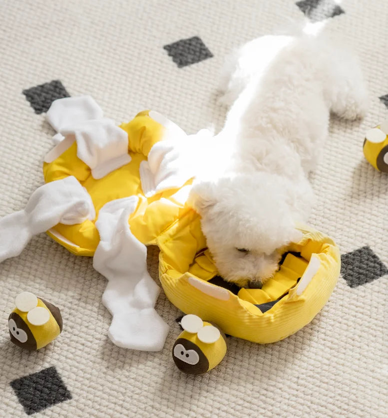 USMILEPET Pet Sniffing Toy Cotton Dog Puzzle Feeder Toy Boredom-Relieving Intellect-Stimulating Pet Toy for Playing