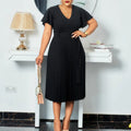 Stock Hot Style Plus Size Women's New Midi Skirt Solid Color High Waist Temperament commuter African Plus Size Dress