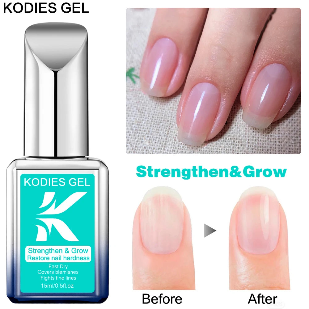 OEM/Private Label Nail Strengthener 15ML Natural Dry Nail Repair Base Coat Hardener Nail Art Treatment for Growth Restoration