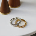 Dreamshow Minimalist Twist Ring Tarnish Free 18K Gold Plated Stainless Steel Rings Women Jewelry