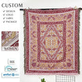 Home Decor Sofa Blanket Custom Boho Throw Rug with Tapestry Sofa Throw Blanket and Picnic Blanket