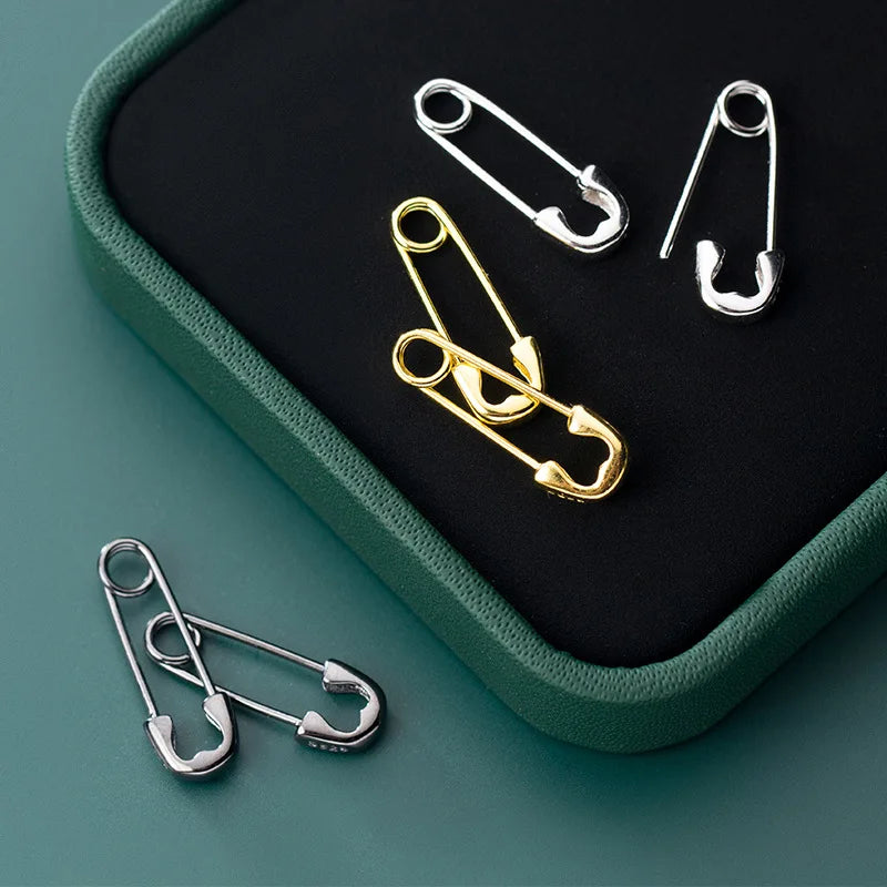 Men and Women Simple Paper Clip Short 925 Sterling Silver Hoop Earrings