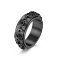 Hot Selling Hot Skull Cross Titanium Steel Ring Rotating Rings Stainless Steel Cross Rings for Men and Woman