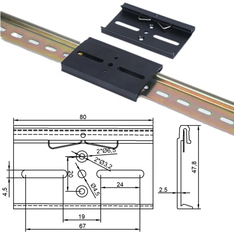 DIN35mm Guide Rail Buckle fixing Installation Guide Mounting Clip35mm Din Rail Clip