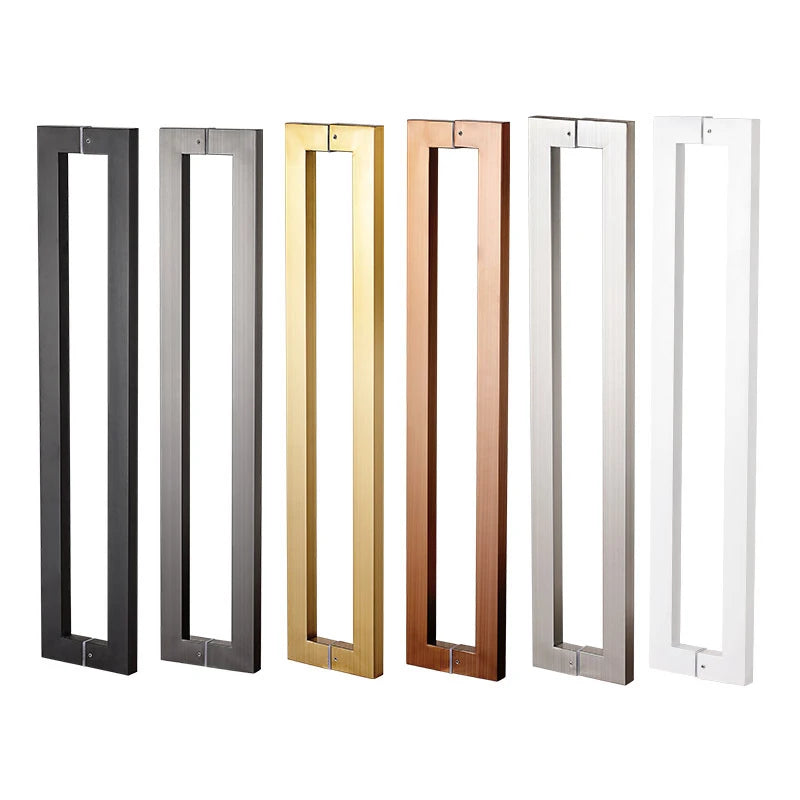 Luxury Glass Door Handle Square Tube Shower Door Pull Handle Manufacturers Stainless Steel Wooden Doors Durable OEM ODM Modern
