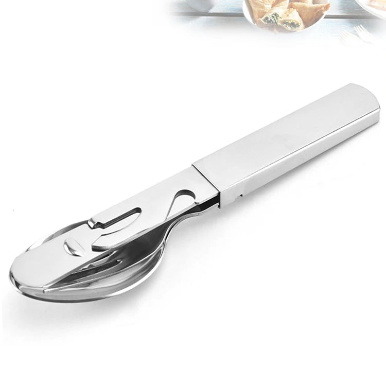 Stainless Steel Cutlery Set Folding Storage Tableware Outdoor Camping Portable Tableware Western Three-piece Cutlery Set