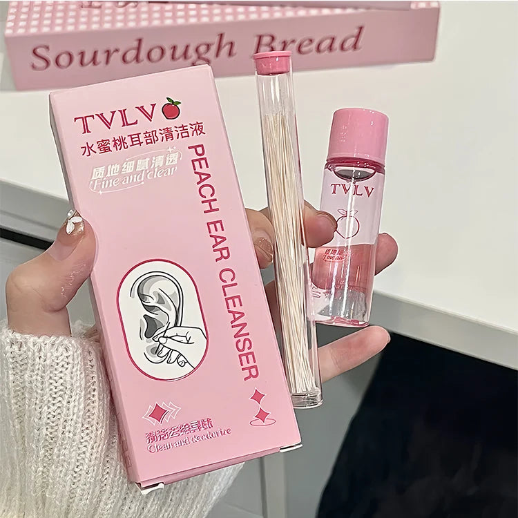 TVLV Earwax Removal Products Gentle Honey Peach Ear Cleaning Solution Anti Blocking Line Eliminate Odor Ear Wax Removal Drops