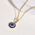 Wholesale Stock Waterproof Gold Plated Stainless Steel Blue Enamel Charms Eye Pendant for Jewelry Making